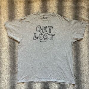 Columbia Sportswear Co Get Lost Gray Men's XL T-Shirt Regular Fit Black Print